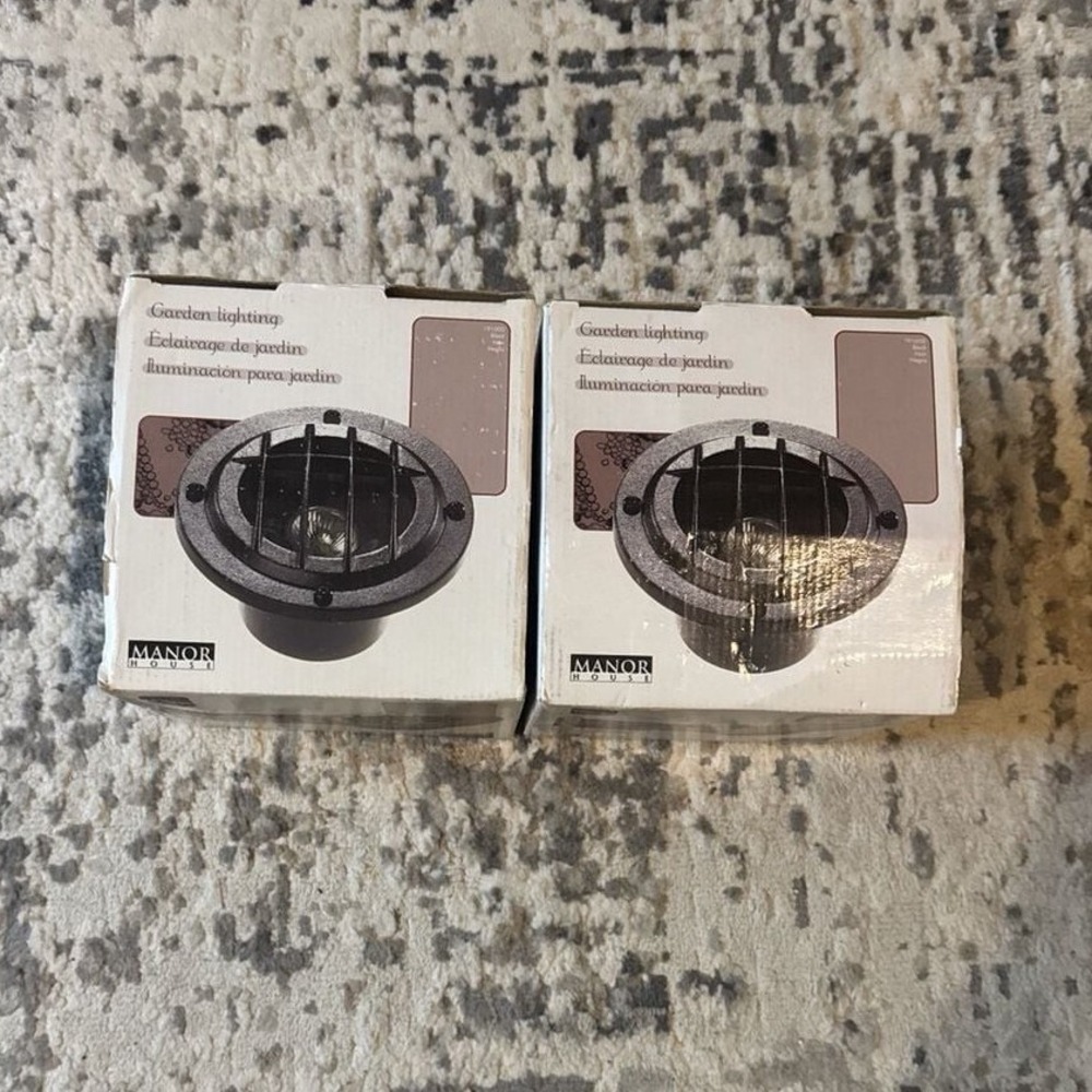 Manor House LV11008-BK Low Voltage Garden Well Light with Grill, Black- 2 Pack